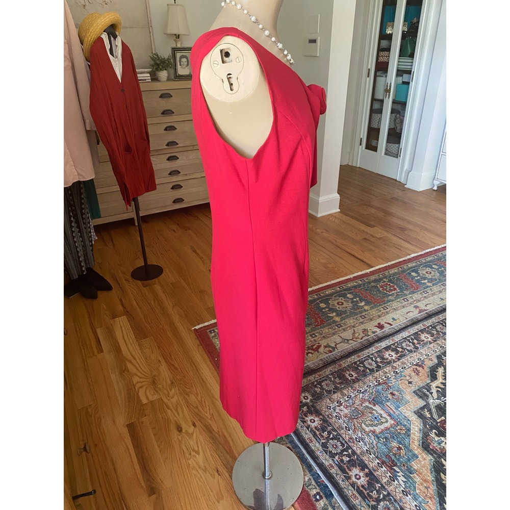 Emma & Michele Red Ruffle Rosette Sheath Dress Sleeveless Size 8 NWT - Picture 13 of 15